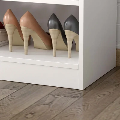 Picture of TOLA White Shoe Bench With Storage unit