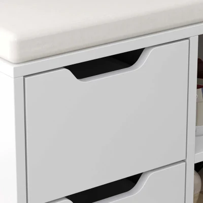 Picture of TOLA White Shoe Bench With Storage unit