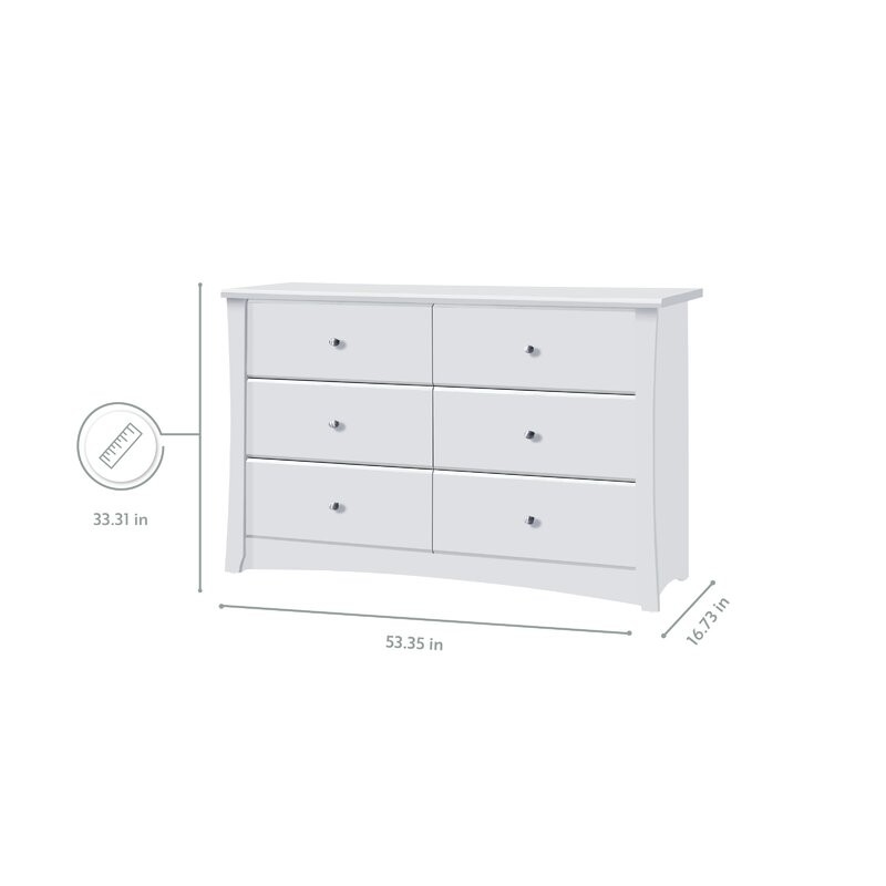 Crescent 6 Drawer Double Dresser