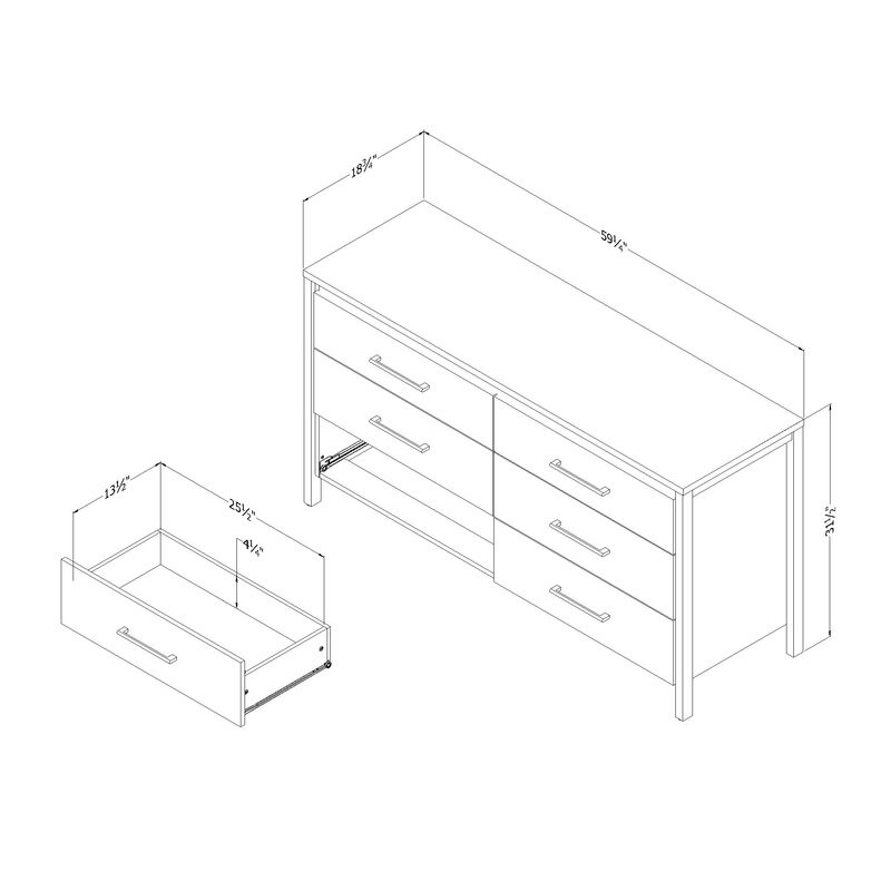 Step One 6 Drawer 26'' W Lingerie Chest