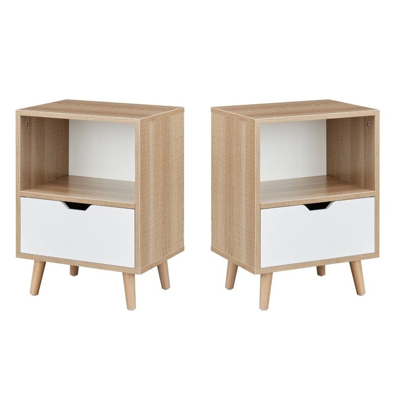 Valya 1 - Drawer Nightstand in WhiteBeige