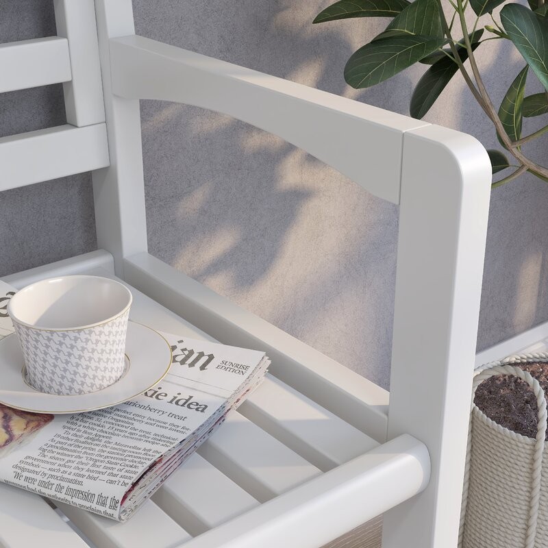 Hales Solid Wood Shelves Storage Bench