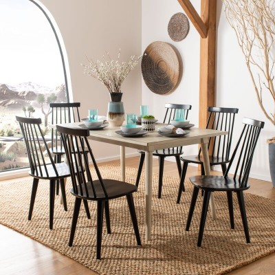 Biry Solid Wood Slat Back Arm Chair