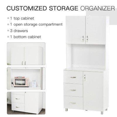 Bilo Kitchen Storage Cabinet – Natural Wood with Smart Organization