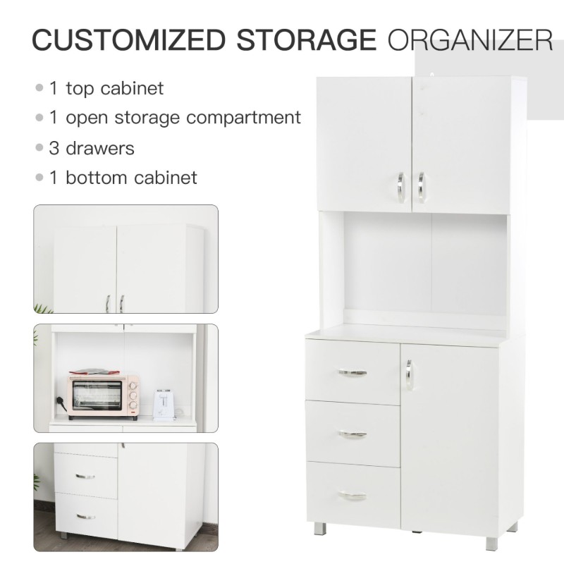 Bilo Kitchen Storage Cabinet – Natural Wood with Smart Organization