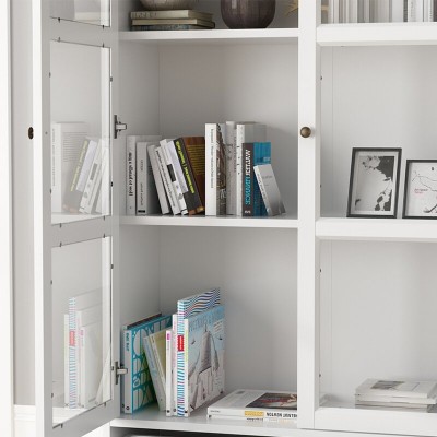 Linda - Natural Wood Cabinet with Glass Doors