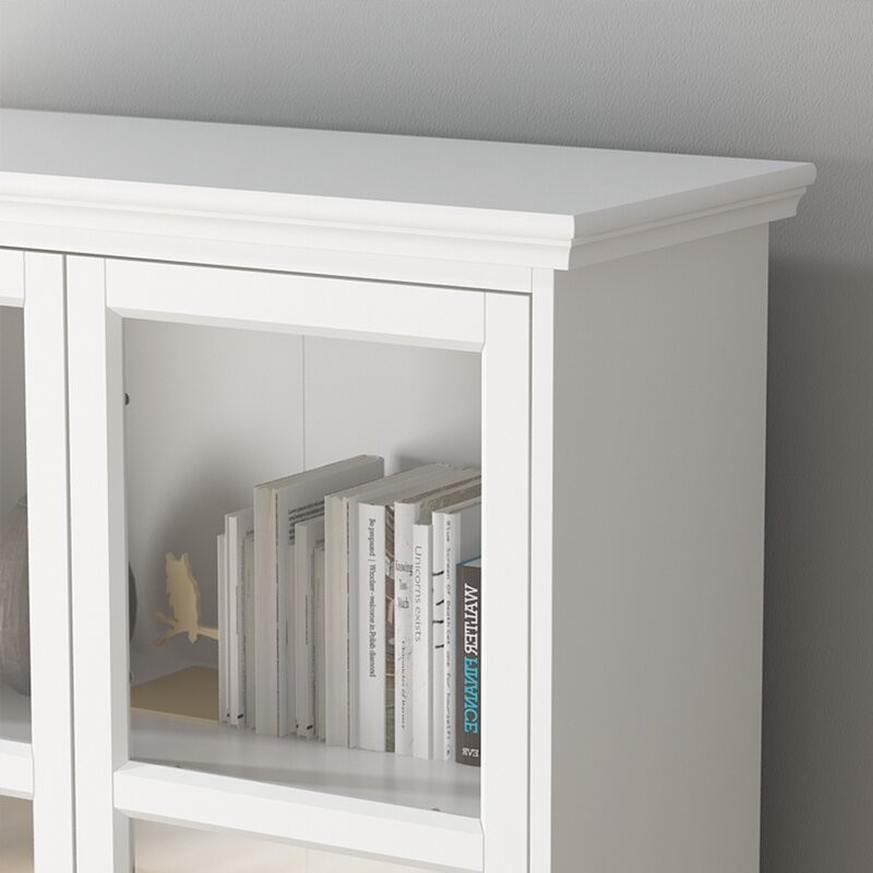 Linda - Natural Wood Cabinet with Glass Doors