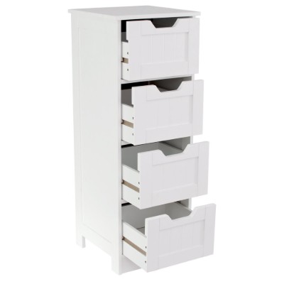 Bath Vida Priano Bathroom 4 Drawer Floor Standing Cabinet Unit Storage Wood