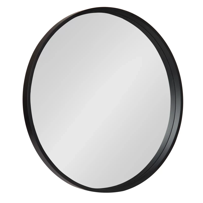 صورة مرآة حائط سوداء دائرية