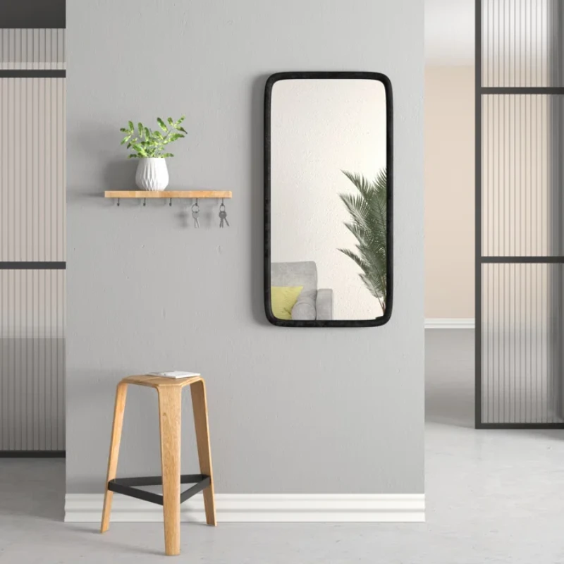 Aisja Rectangle Wood Wall Mirror