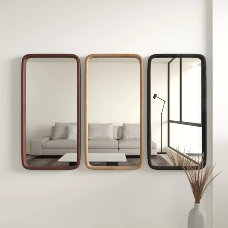 Aisja Rectangle Wood Wall Mirror