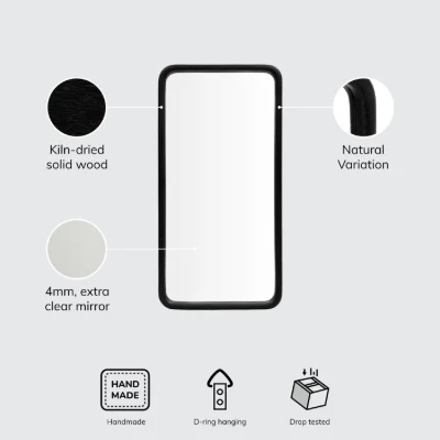 Aisja Rectangle Wood Wall Mirror