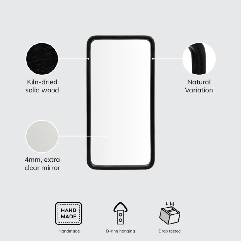 Aisja Rectangle Wood Wall Mirror