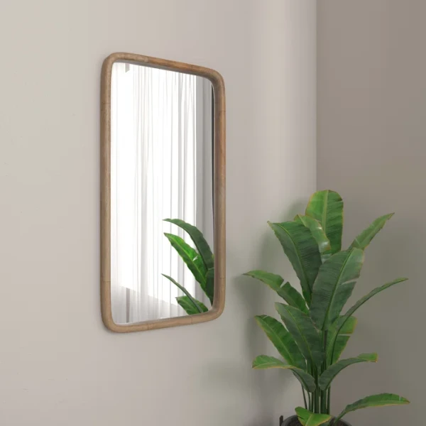 Aisja Rectangle Wood Wall Mirror
