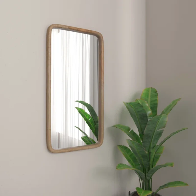 Aisja Rectangle Wood Wall Mirror