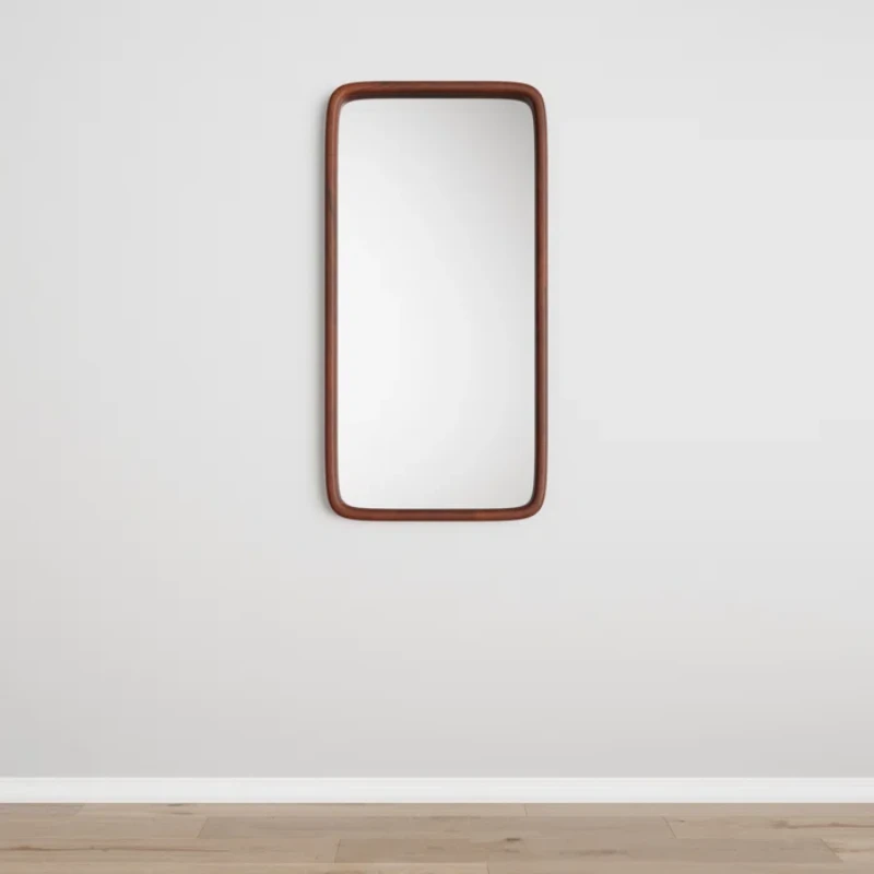 Aisja Rectangle Wood Wall Mirror