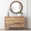 Amane Round Solid Wood Wall Mirror