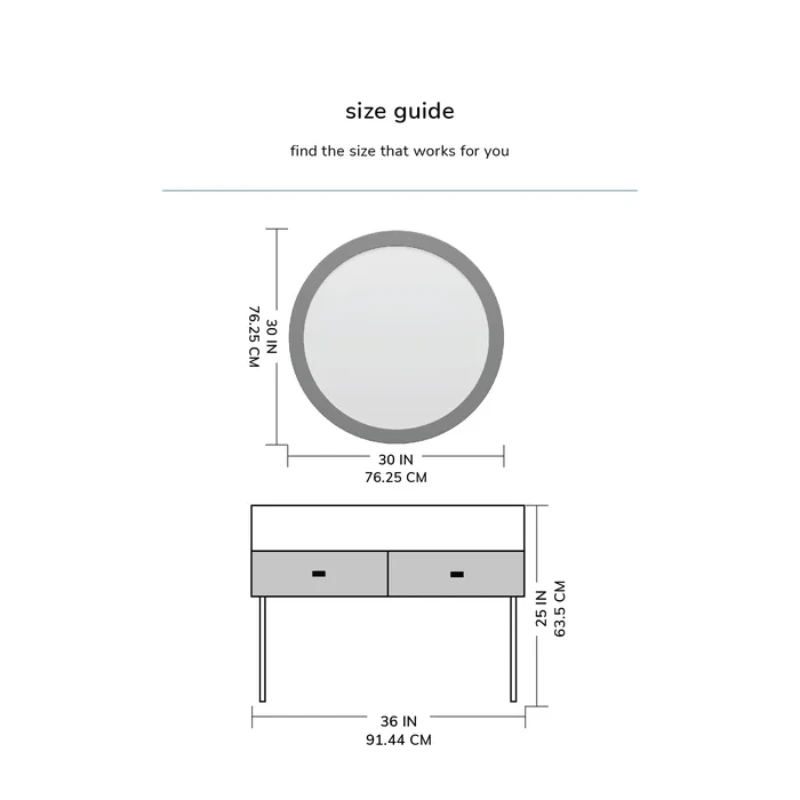 Amane Round Solid Wood Wall Mirror