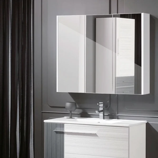 Romer Surface Mount Frameless 3 Door Medicine Cabinet with 6 Adjustable Shelves