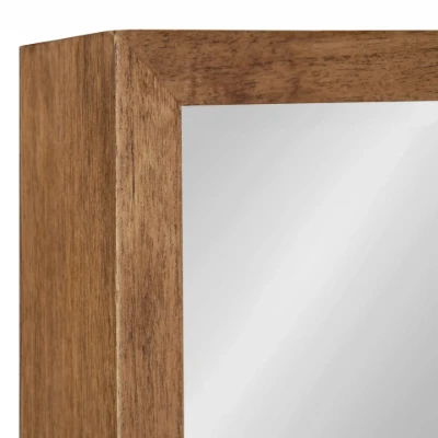 Kate and Laurel Hutton Rustic Wood Square Mirror