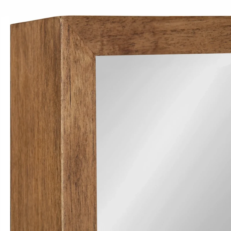 Kate and Laurel Hutton Rustic Wood Square Mirror