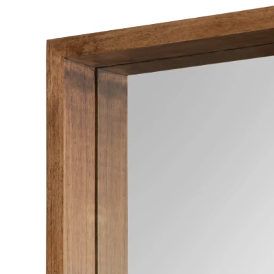 Kate and Laurel Hutton Rustic Wood Square Mirror