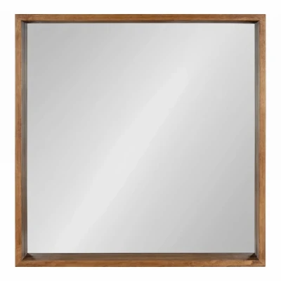 Kate and Laurel Hutton Rustic Wood Square Mirror