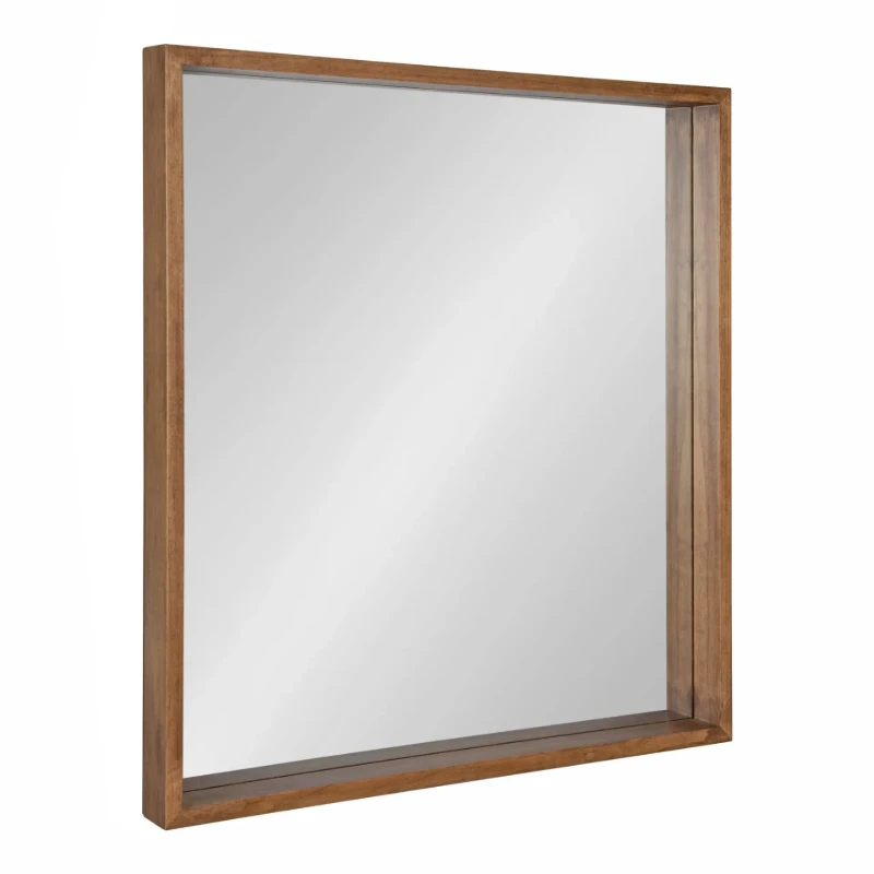 Kate and Laurel Hutton Rustic Wood Square Mirror