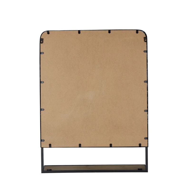 Better Homes & Gardens Industrial Metal Vanity Wall Mirror with Foldable Wood