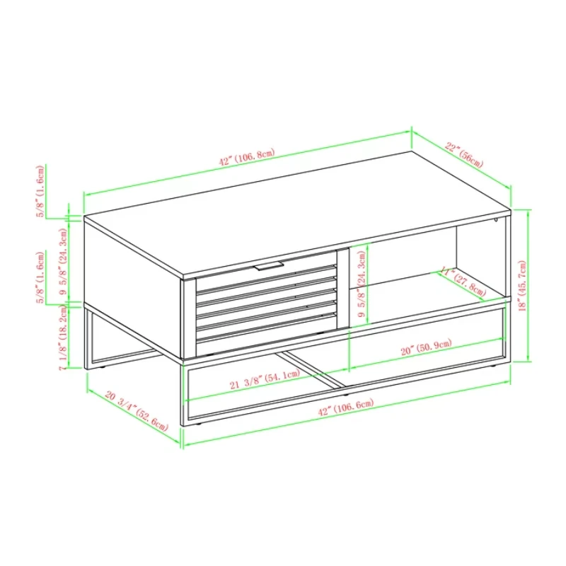 Briella Sled Coffee Table with Storage