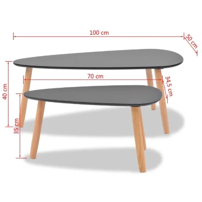 Hearns 3 Legs 2 Nesting Coffee Table