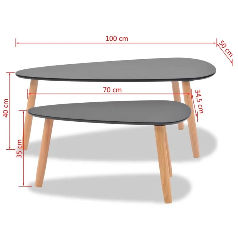 Hearns 3 Legs 2 Nesting Coffee Table
