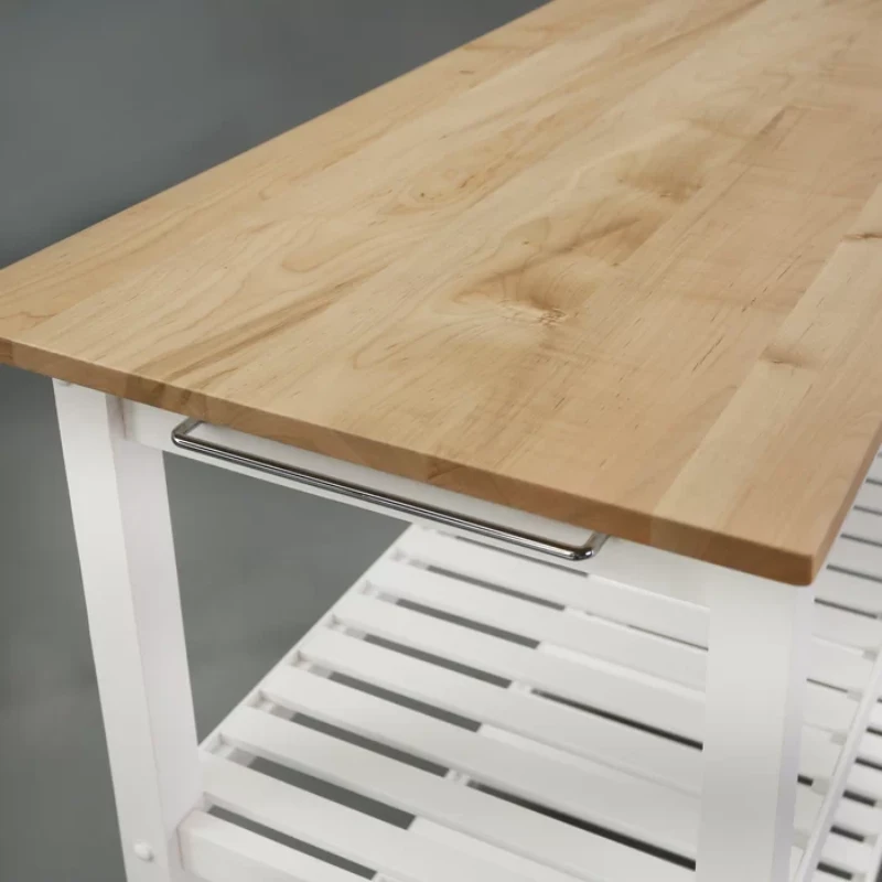 Moppi Solid Wood kitchen Island With Shelves