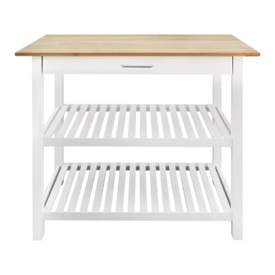 Moppi Solid Wood kitchen Island With Shelves