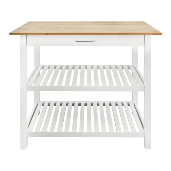 Moppi Solid Wood kitchen Island With Shelves