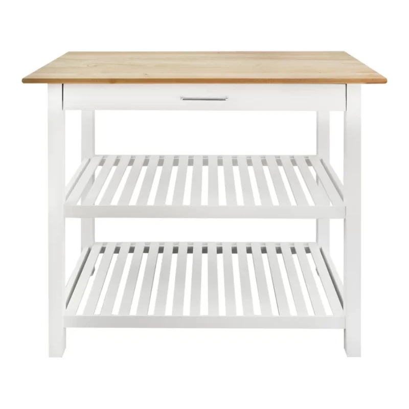 Moppi Solid Wood kitchen Island With Shelves
