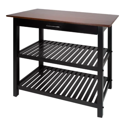 Moppi Solid Wood kitchen Island With Shelves