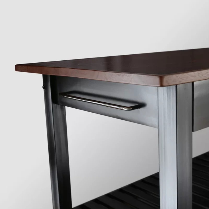 Moppi Solid Wood kitchen Island With Shelves
