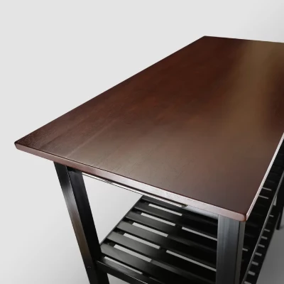 Moppi Solid Wood kitchen Island With Shelves