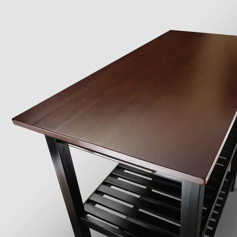 Moppi Solid Wood kitchen Island With Shelves