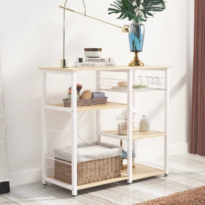 Slushy Rolling Kitchen Island with Metal Frame