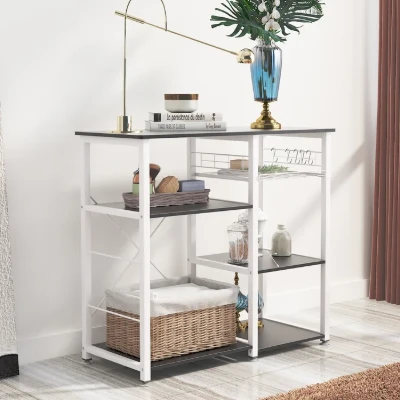 Slushy Rolling Kitchen Island with Metal Frame