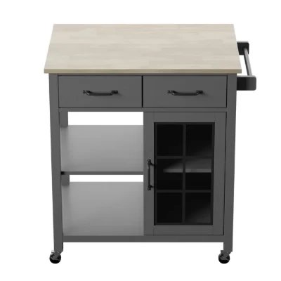 Plippi Wood Rolling Kitchen Cart