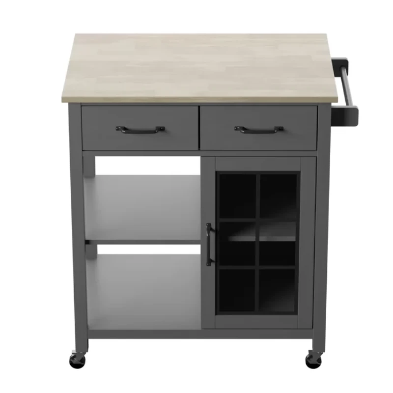 Plippi Wood Rolling Kitchen Cart