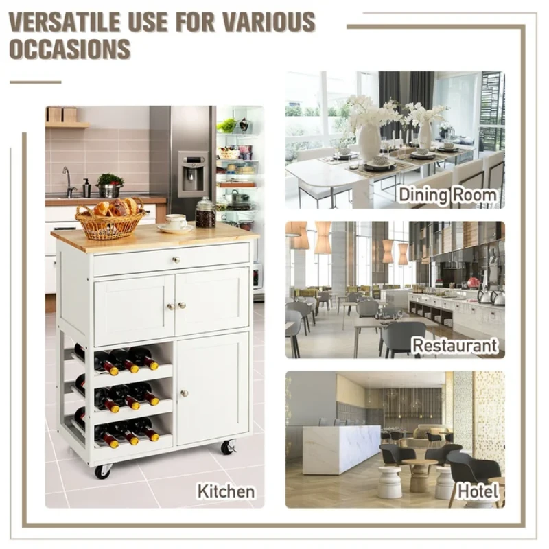 Asac Rolling Kitchen Island with Storage