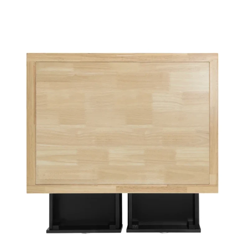 Diwai Rolling Kitchen Cart with Solid Wood Top