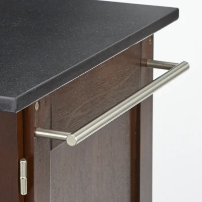 Classy Kitchen Island Table with Storage Cabinets - Natural Wood