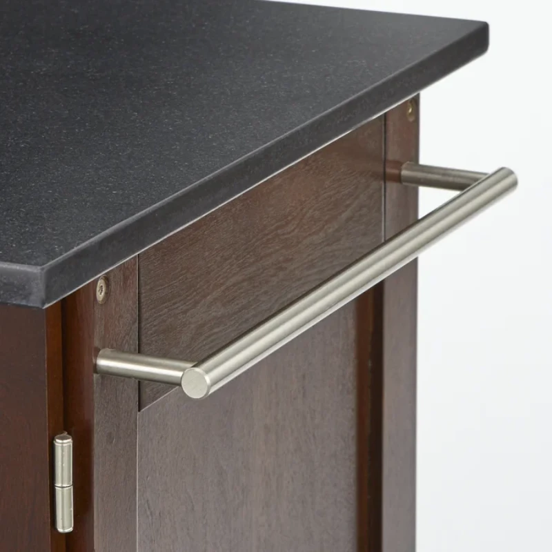 Classy Kitchen Island Table with Storage Cabinets - Natural Wood