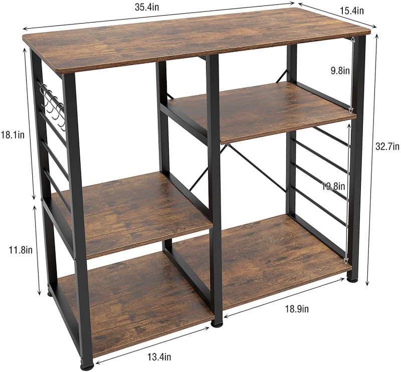 SogesPower 3-Tier Baker Rack Multi-layers Kitchen Rack Microwave Stand