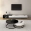 Quoint Modern TV Stand Retracted & Extendable 3-Drawer Media Console for TV
